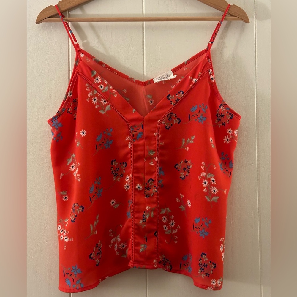 Red Floral Sienna Sky Tank (S)